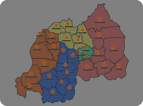 Rwanda Coverage Map - All 30 Districts